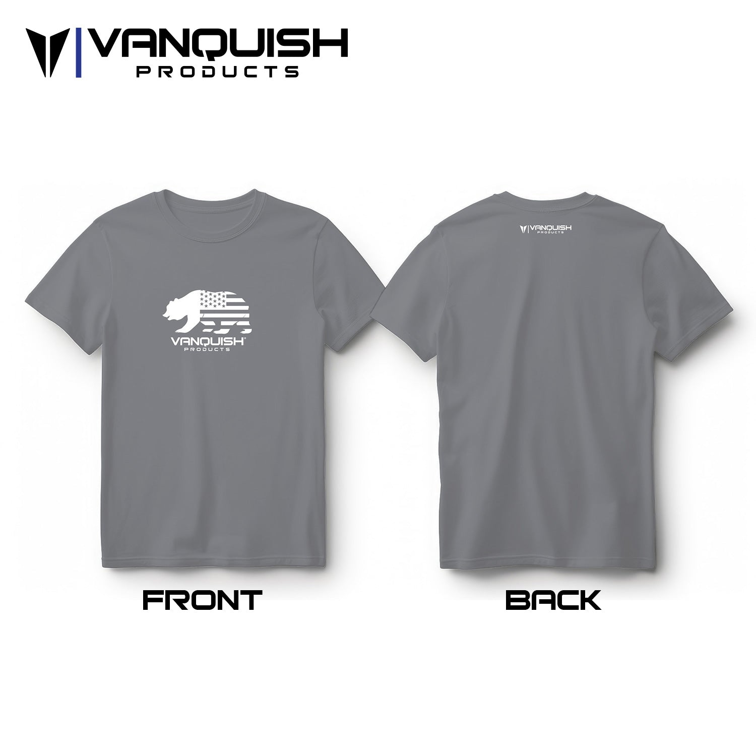 Vanquish Bear Badge - T-shirt - Grey